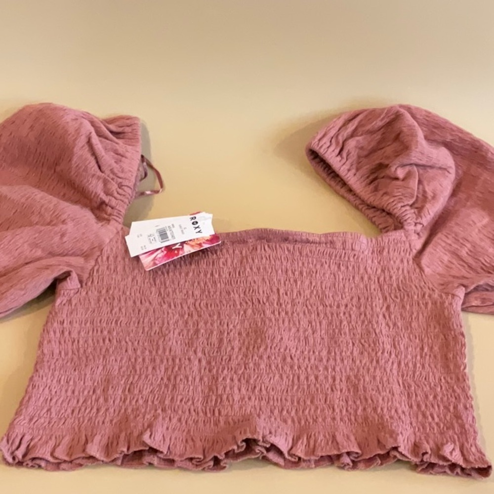 Roxy Sunset walks mauve Textured Top - Picture 6 of 9